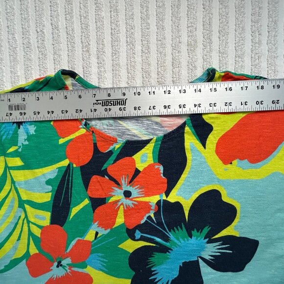 Soft Surrounding Womens Sz Large Multicolor Floral Crewneck Summer Shirt Dress - Picture 5 of 7